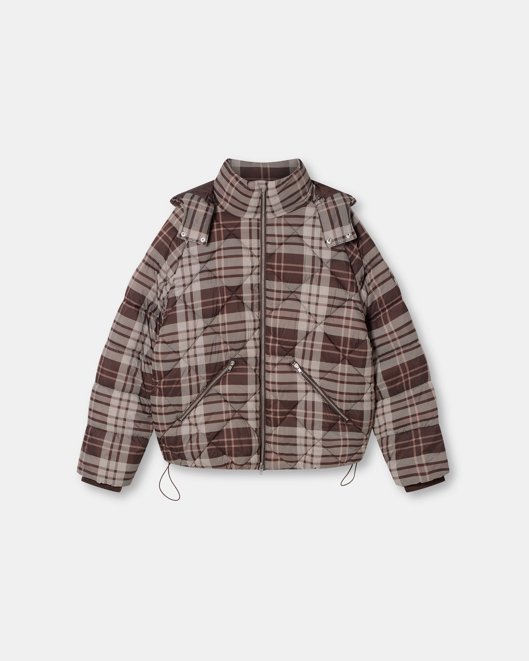 PUFFER JACKET BROWN CHECKED
